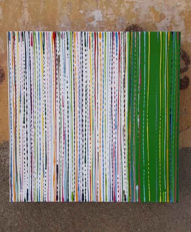 coloured lines 5 2016  30x30 Acryl-Lack auf LW